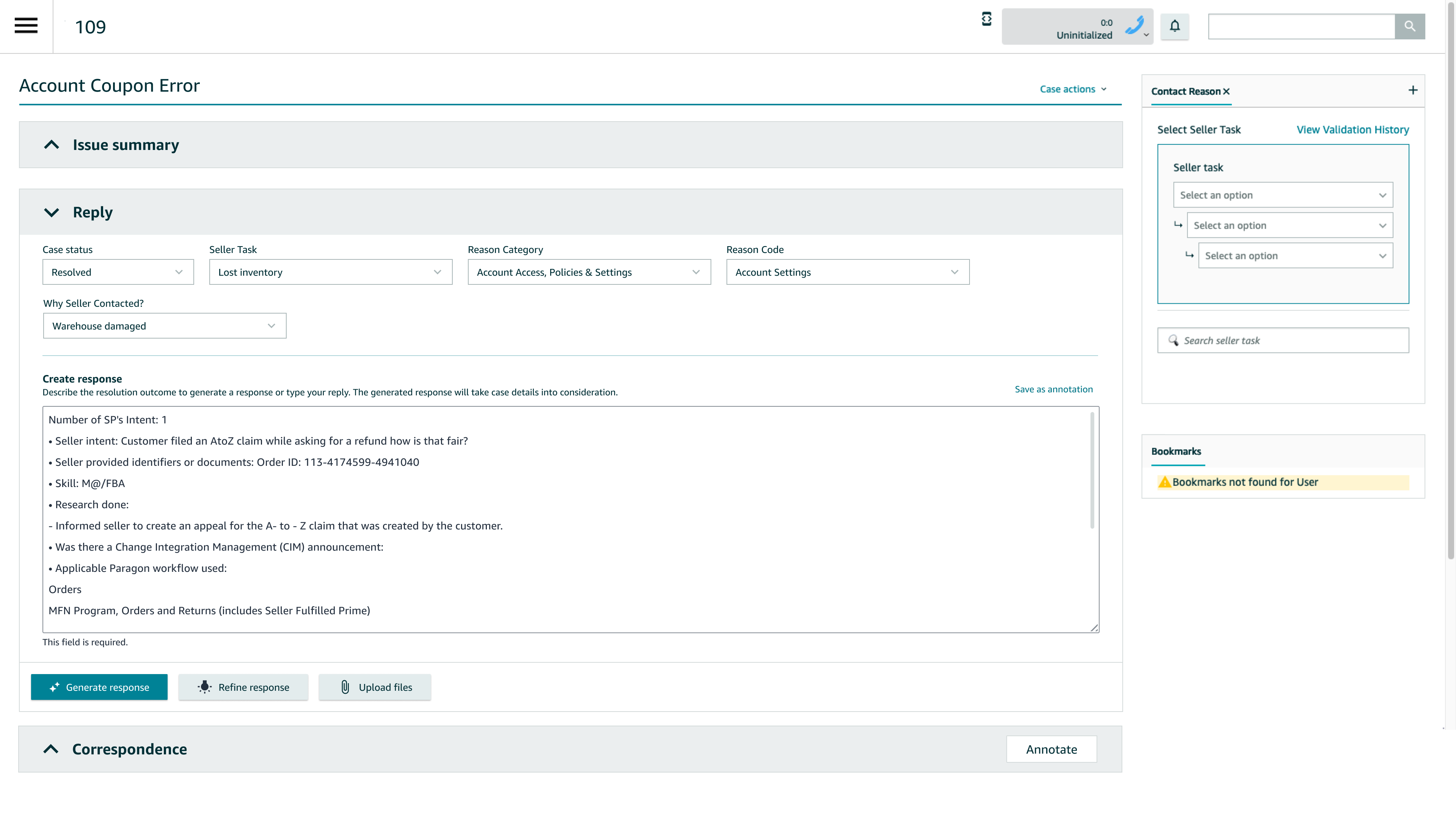 Response Generator flow step 2