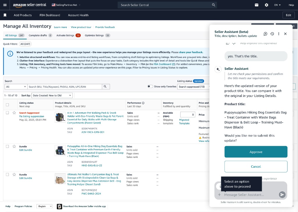 Approve / Cancel State with Confirmation Copy